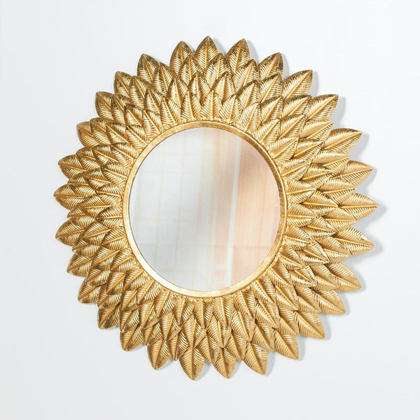 Round 48cm Sunflower Metal Wall Mirror - House of Altair