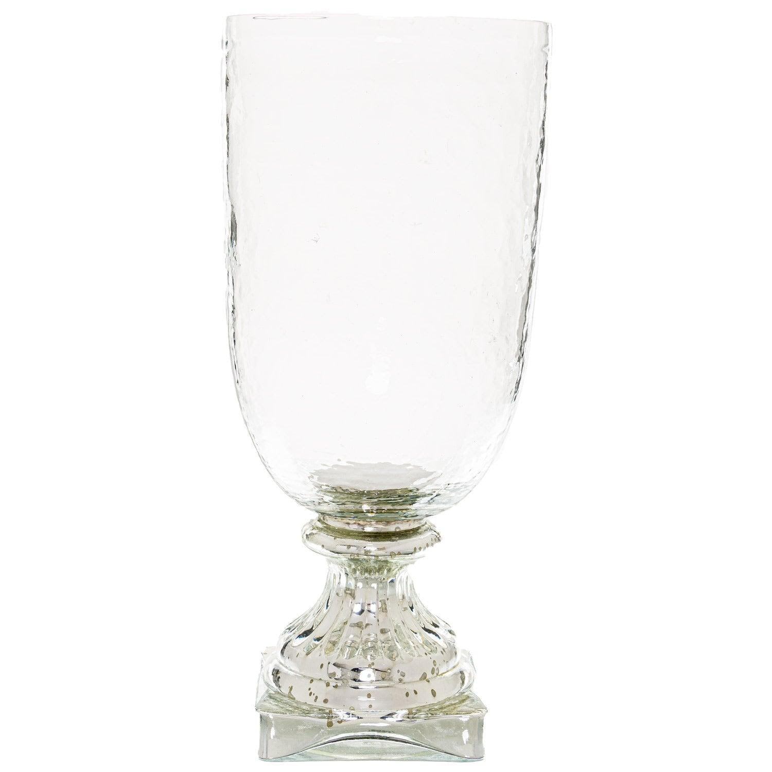 Silver Footed Hurricane Lamp - House of Altair