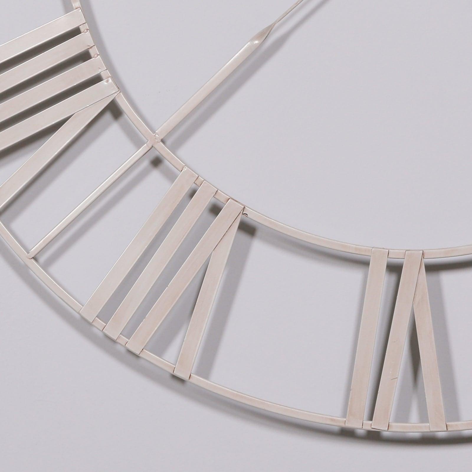 Vintage Cream Distressed 110cm Twist Frame Wall Clock - House of Altair