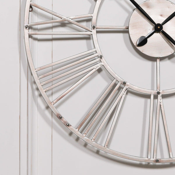 Vintage Silver 92cm Wall Clock - House of Altair