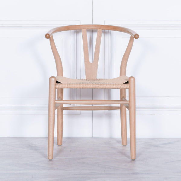 Wishbone Natural Wooden Dining Chair - House of Altair
