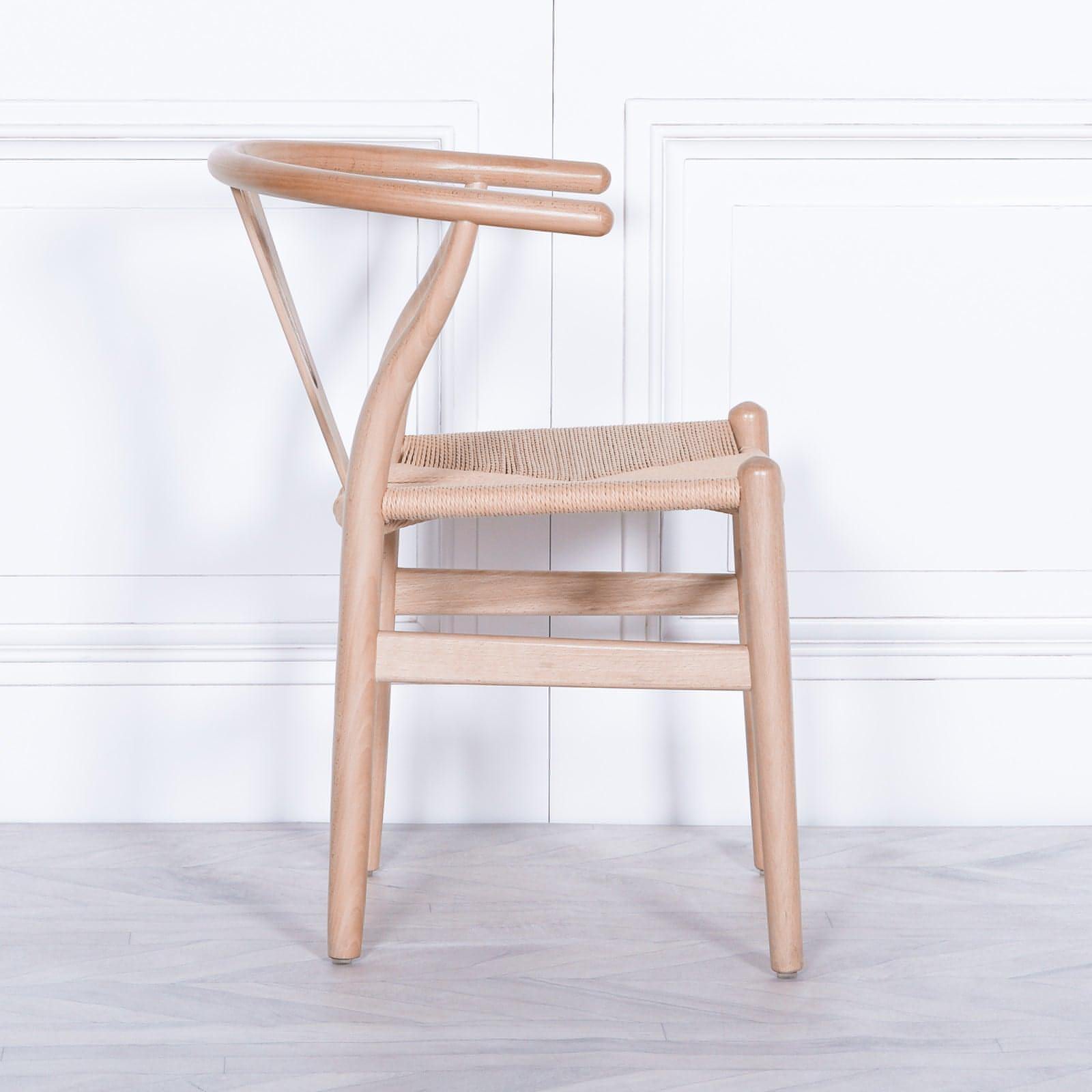 Wishbone Natural Wooden Dining Chair - House of Altair