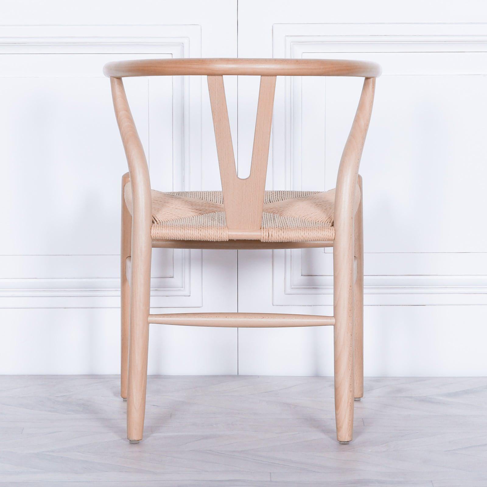 Wishbone Natural Wooden Dining Chair - House of Altair