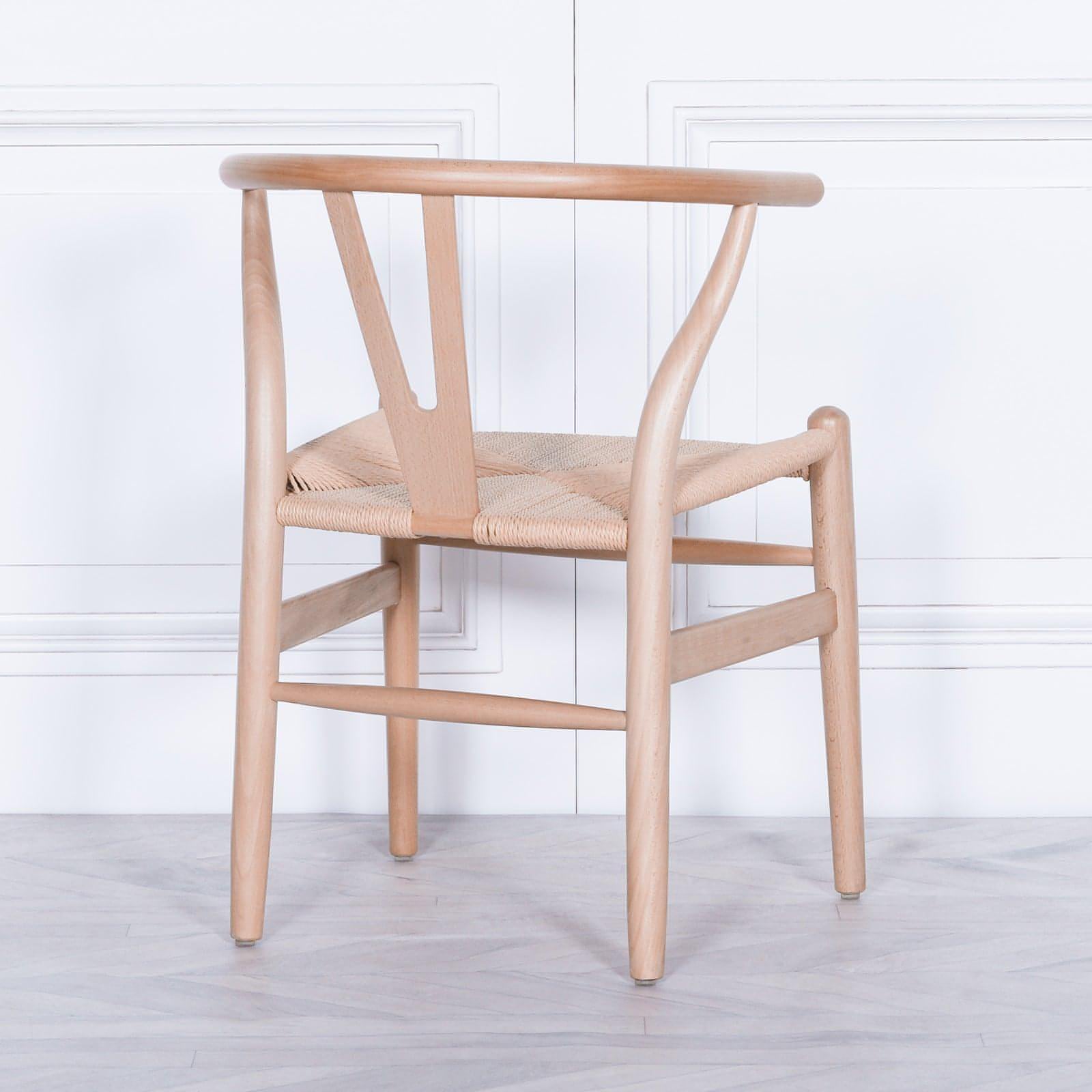 Wishbone Natural Wooden Dining Chair - House of Altair